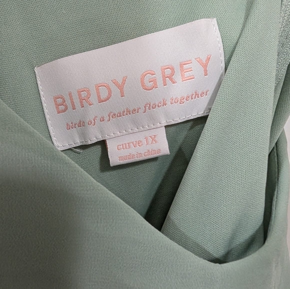 NWT Birdy Grey, Gwennie Dress, 1X, Sage, Chiffon Bridesmaid Formal Dress POCKETS - Picture 6 of 6